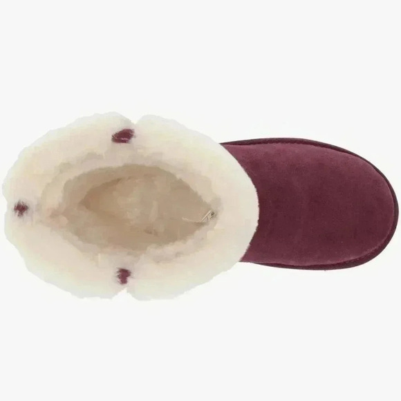 NEW Koolaburra By UGG Plum Aubrel Short Plush Double Cuff Boots Shoes Women’s 3 - Picture 5 of 14